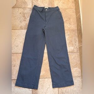 OAK + FORT Women’s Slate Blue Wide-Leg Jeans with Cinch Waist